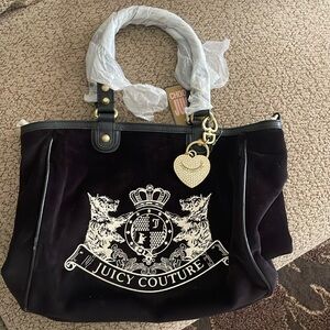 Juicy Couture Handbag velvour black with gold hardware